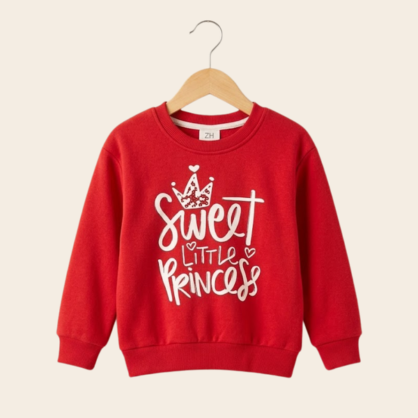Girls' Graphic Fleece Sweatshirt - Red