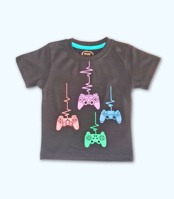 Black Printed Tee