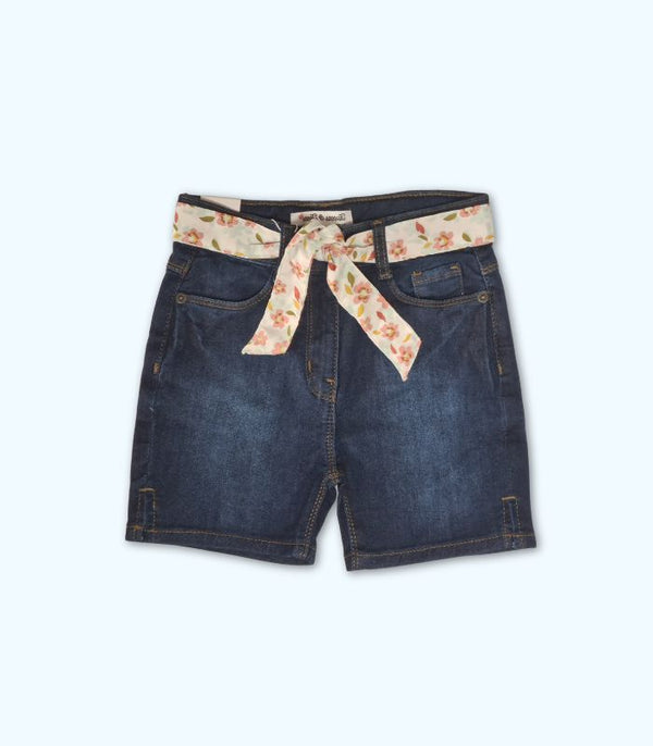 Dark Blue Belt Shorts