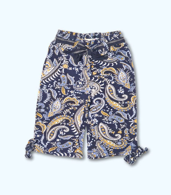 Navy blue printed Culottes