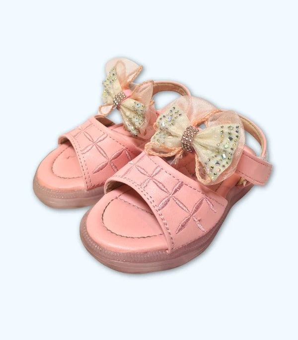 Cream Bow Sandles - Pink