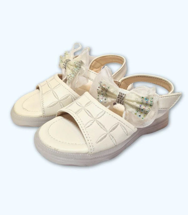 Cream Bow Sandles - White