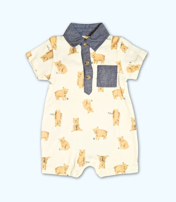 Bear Print Baby Romper