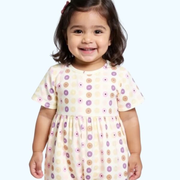Beige Doted Romper