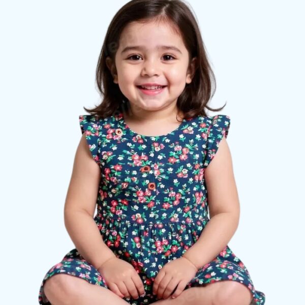 Navy Blue Floral Romper