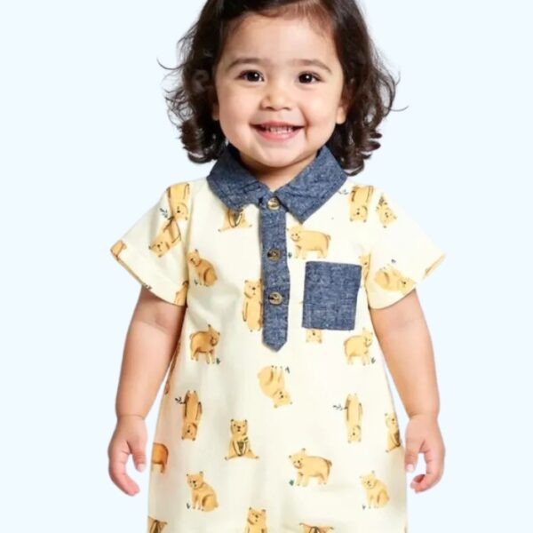 Bear Print Baby Romper