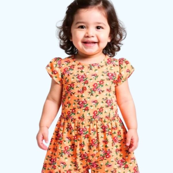 Orange Floral Romper