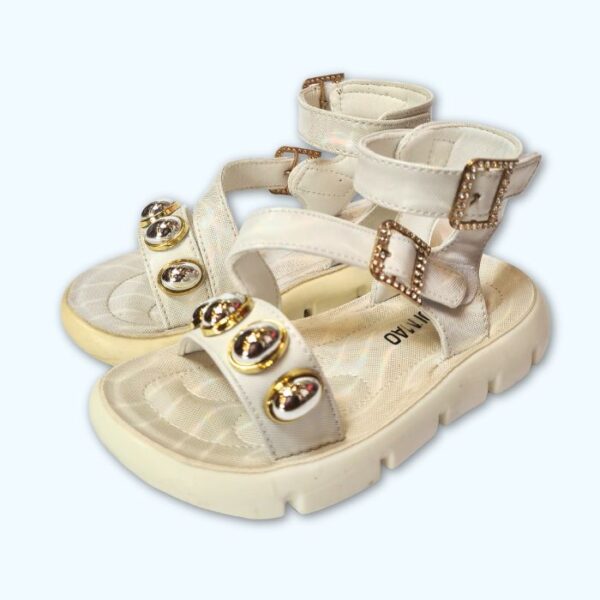 White Buckle Sandles